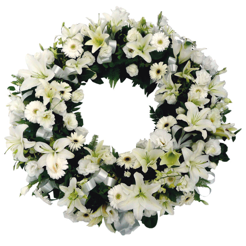 All White Open Wreath