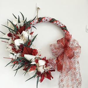 Red,  Green and White Christmas Wreath