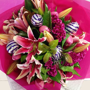 Oriental Lilies and Easter Eggs