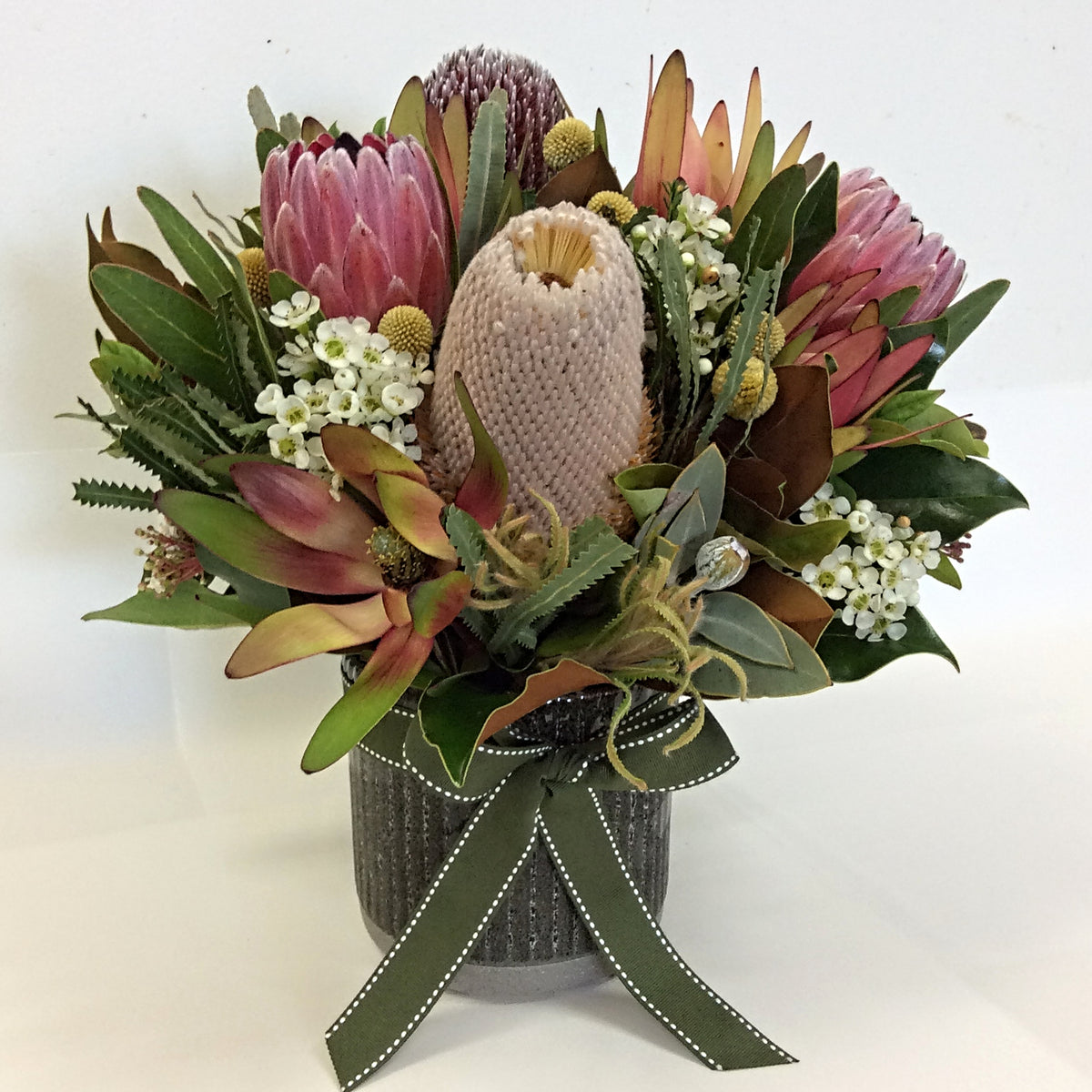 Natives in a ceramic pot – Flowers Of Adelaide